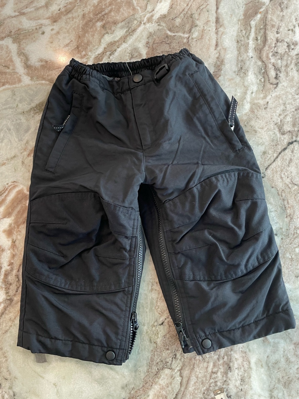 Lands End Black Kids Baby Snowpants Ski Pants Winter Bottoms 2T Easy On
